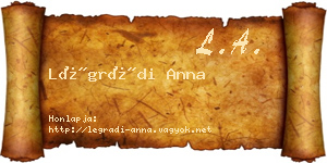 Légrádi Anna névjegykártya
